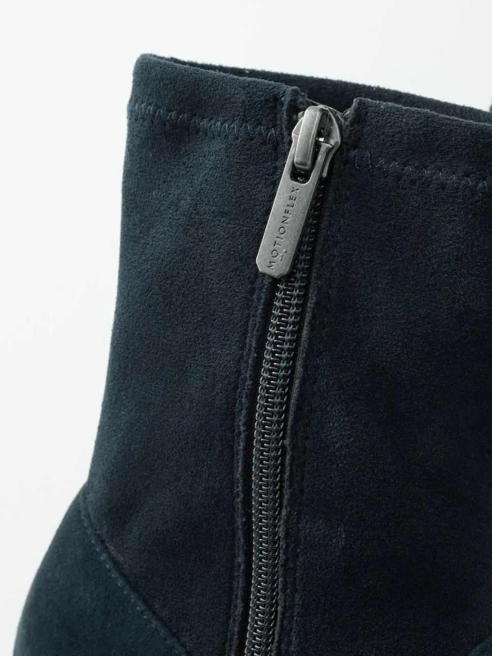 Best Next Motionflex Block Heeled Sock Boots Navy Blue Suede