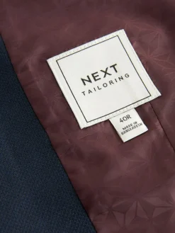 Next Navy Blue Textured Suit Waistcoat^ Vests