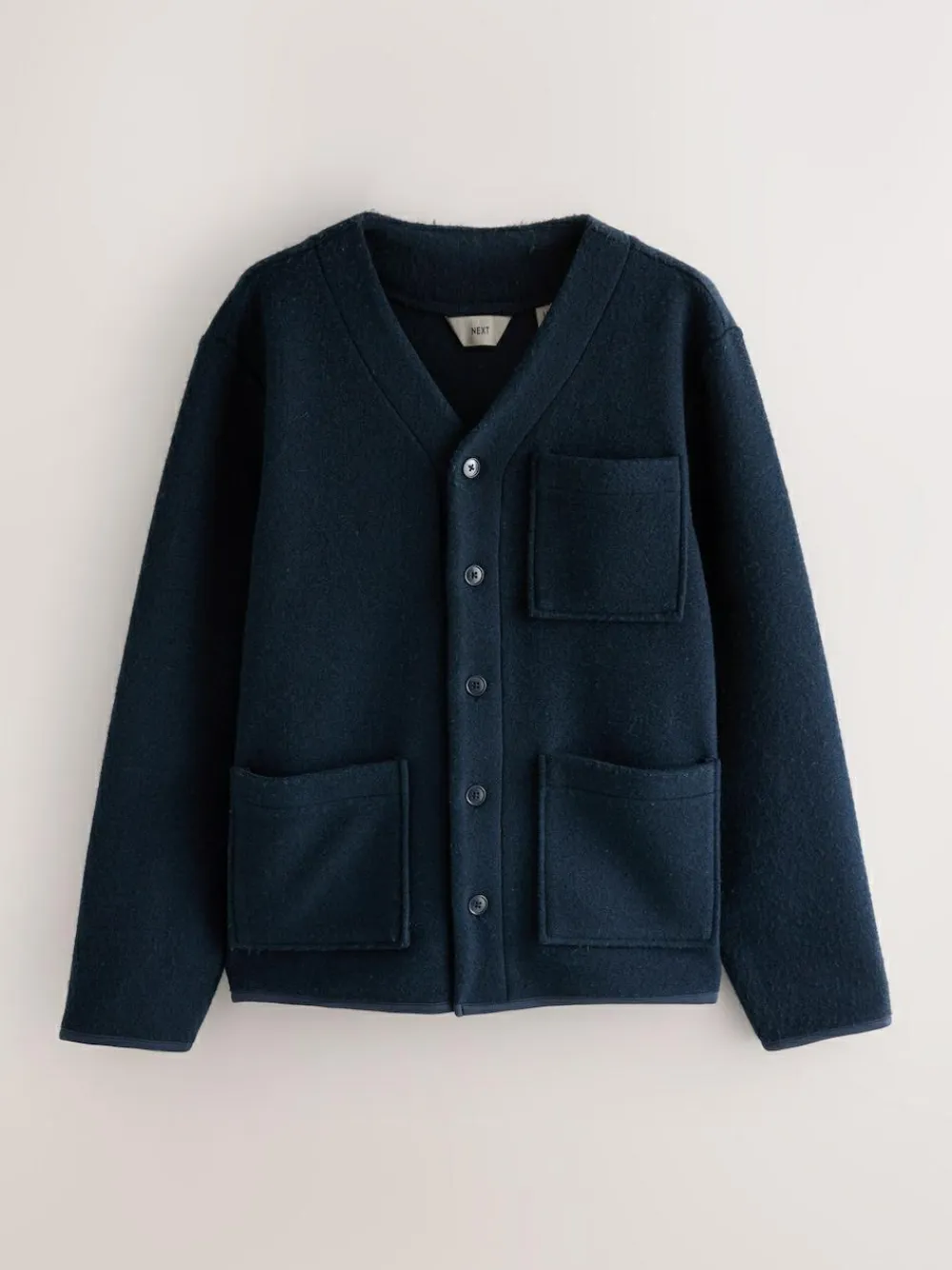 Sale Next Wool Look Fleece Cardigan Navy Blue