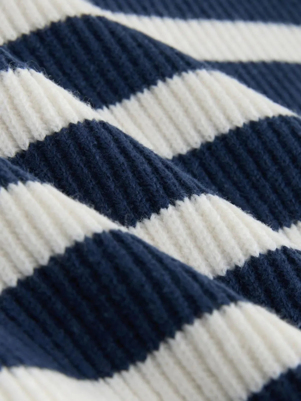 Clearance Next Knitted Quarter Zip Jumper (3mths-7yrs) Navy Blue/Ecru Stripe