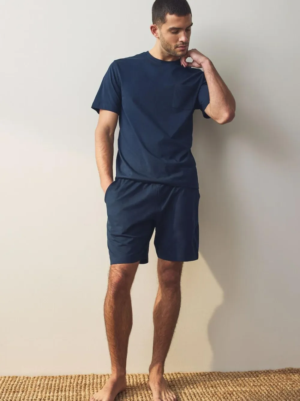 Next Navy Blue/Grey Jersey Short Pyjamas Set 2 Pack^ Pyjamas|Nightwear