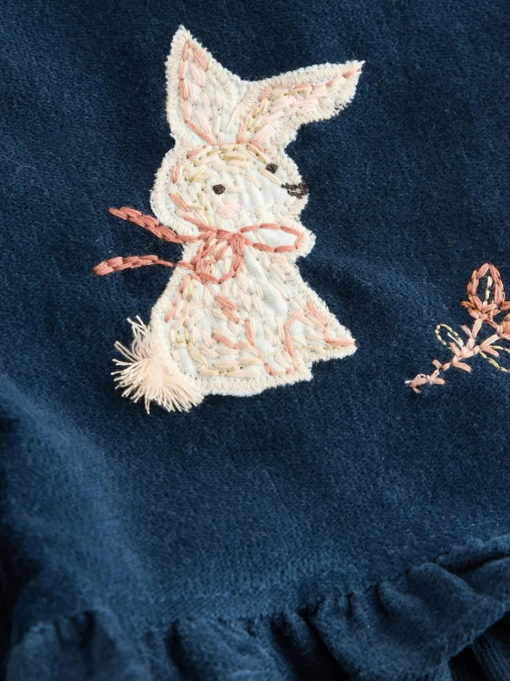 Outlet Next Navy Bunny Corduroy Dungarees Top and Tights Set (3mths-7yrs)