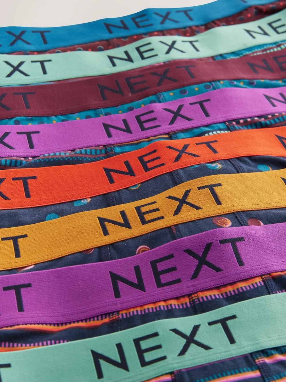 Next Navy/ Burgundy Red Spot Stripe 8 pack Hipster Boxers 5 Pack^ Underwear|Underwear