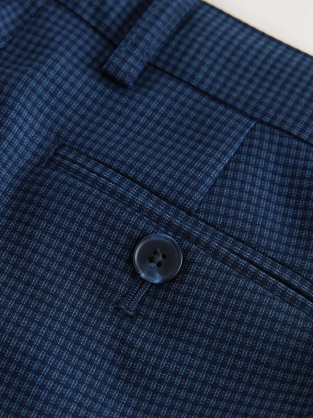 Next Navy Check Suit Trousers (3-16yrs)