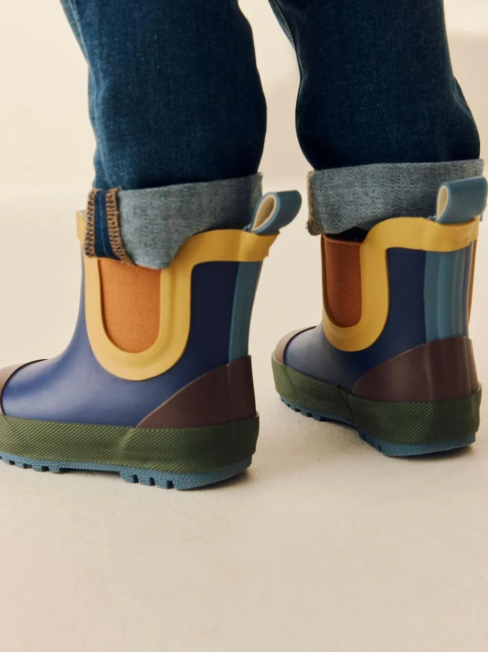 Next Navy Colourblock Warm Lined Ankle Wellies^BOY Baby Boys|Baby Boys