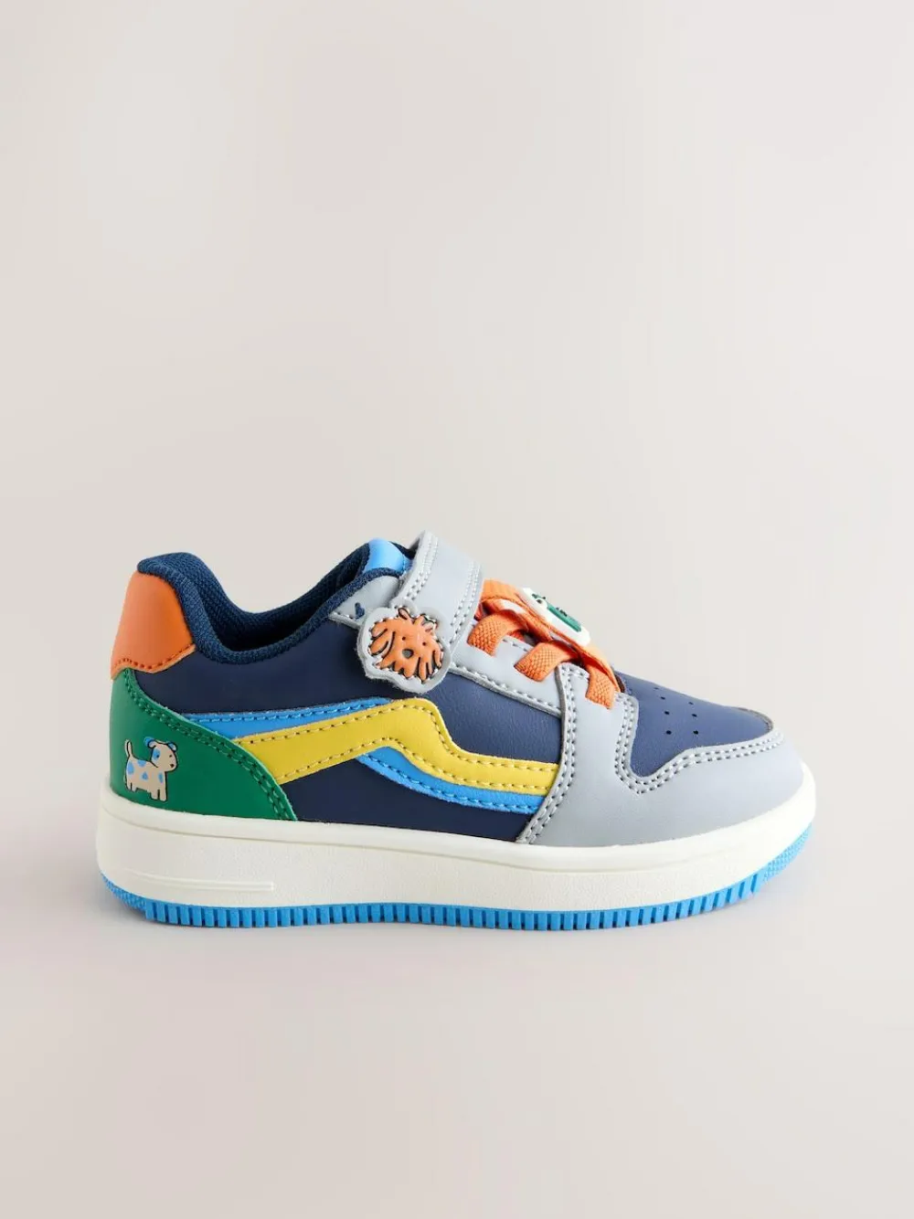 Online Next Touch Fastening Elastic Lace Trainers Navy Dogs