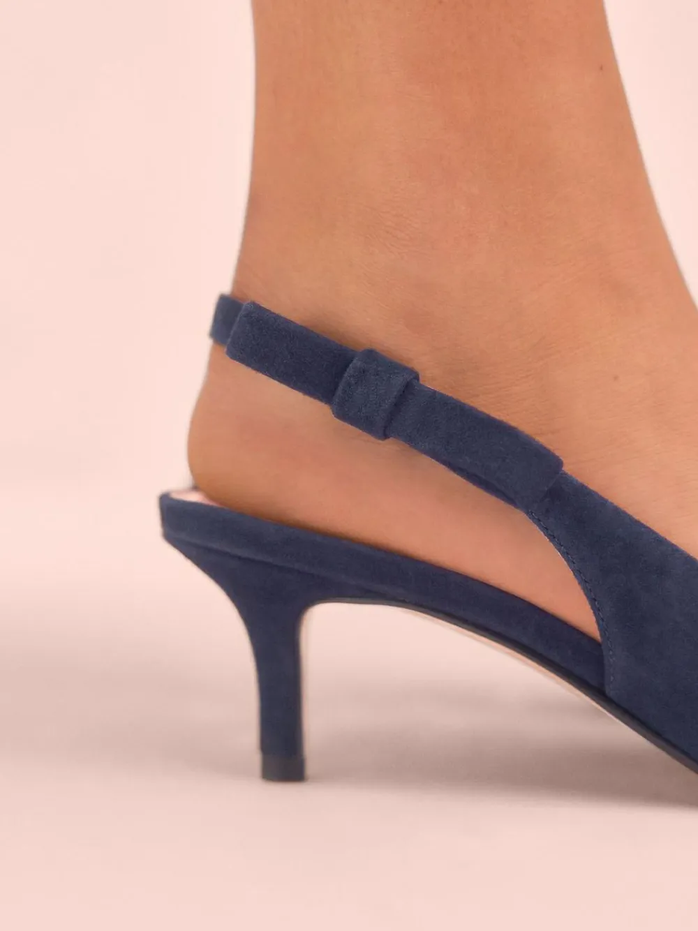 Outlet Next Tabitha Simmons x Dela Slingback Point Heels Navy Leather