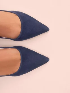 Outlet Next Tabitha Simmons x Dela Slingback Point Heels Navy Leather