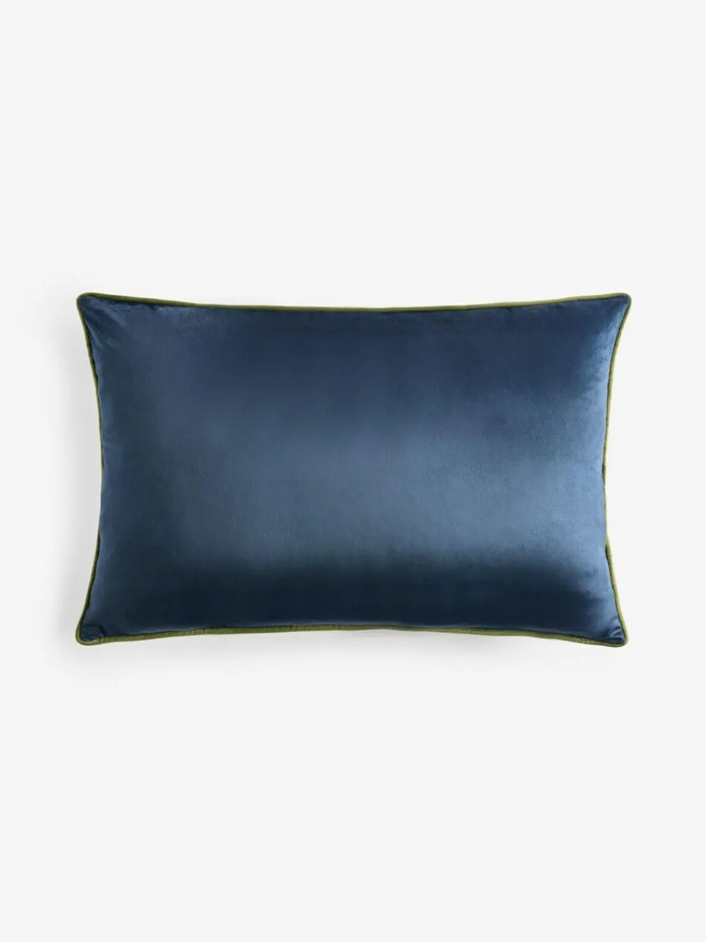 Next Navy Matte Velvet Contrast Pipe 40 x 59cm Cushion^ Cushions & Throws