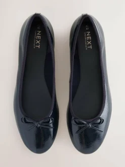 Next Extra Wide Fit Round Toe Ballerina Shoes^Women Flats