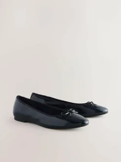 Next Extra Wide Fit Round Toe Ballerina Shoes^Women Flats