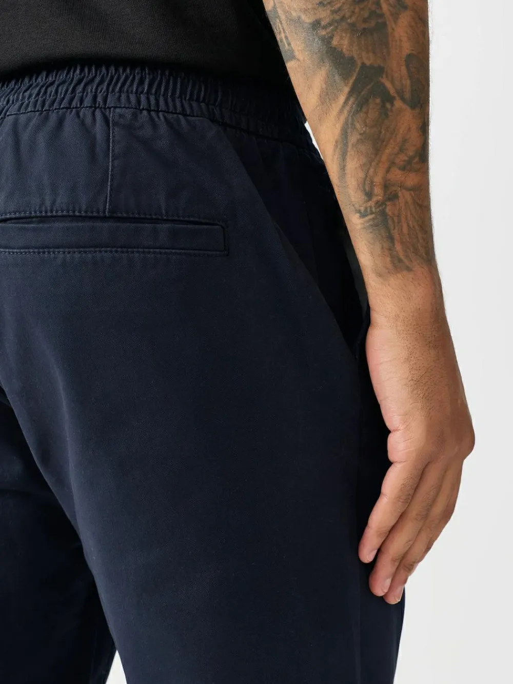 Next Slim Fit Pleated Stretch Chinos Trousers With Elasticated Waist^ Nightwear|Pants & Chinos