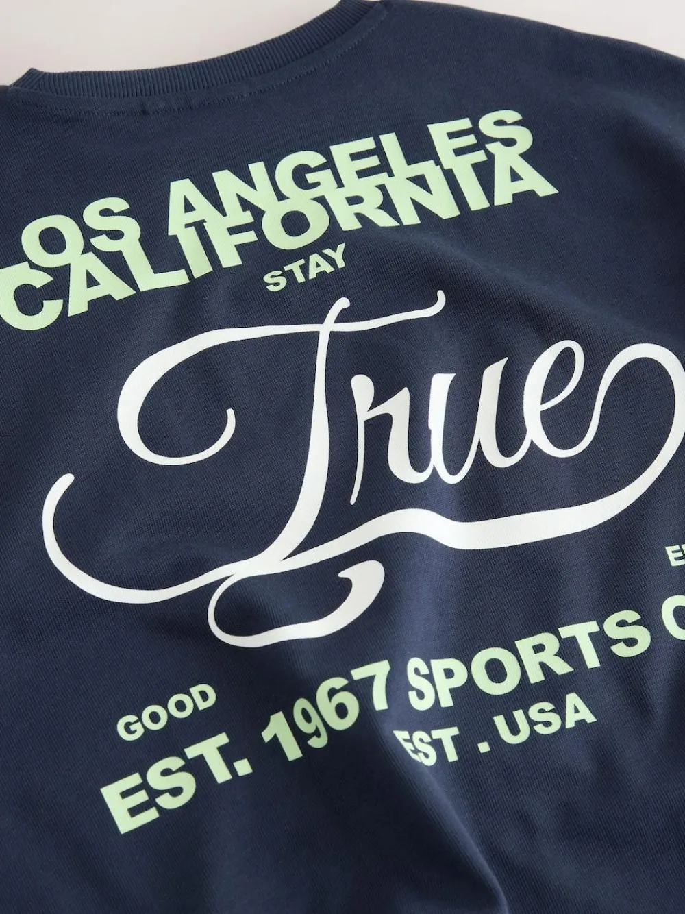 Discount Next Navy Slogan Heavyweight T-Shirt and Shorts Set (3-16yrs)