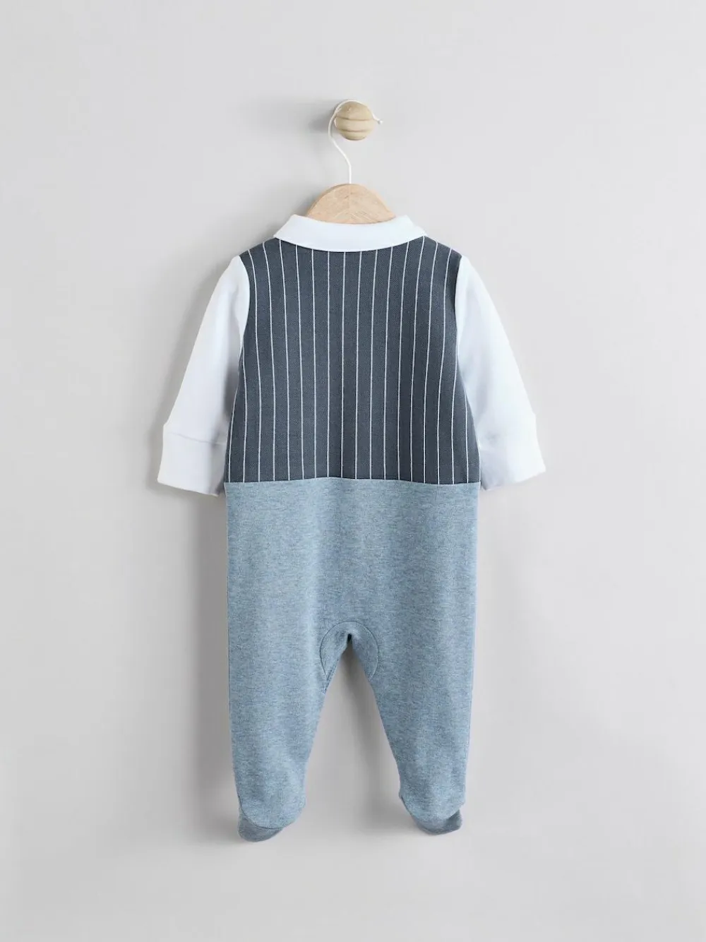 Next Navy Smart Bow Tie Baby Sleepsuit (0mths-2yrs)^BOY Nightwear|Nightwear