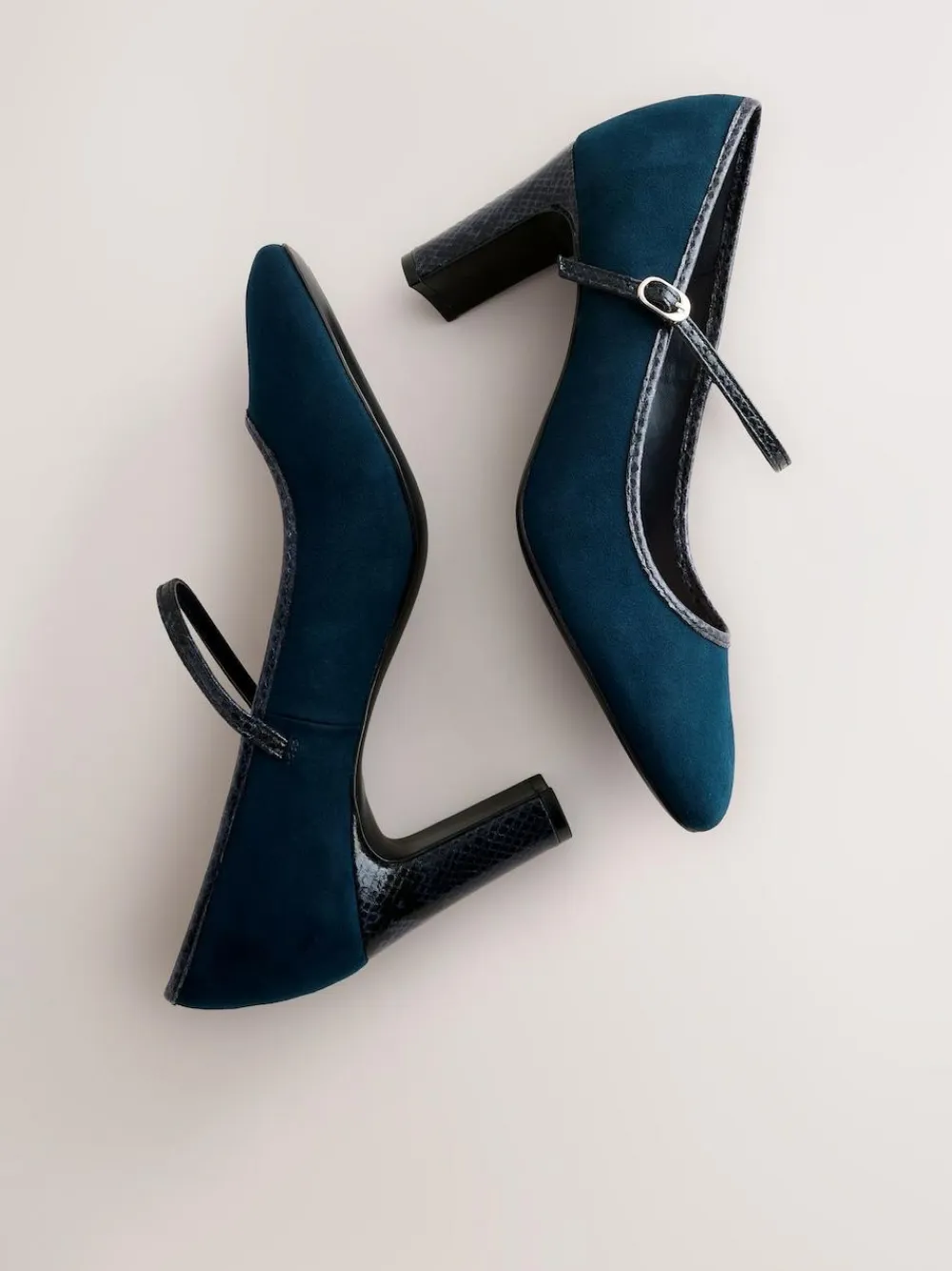 Next Standard Fit Round Toe Mary Jane Block Court Shoes^Women Wide Fit & Extra Wide Fit