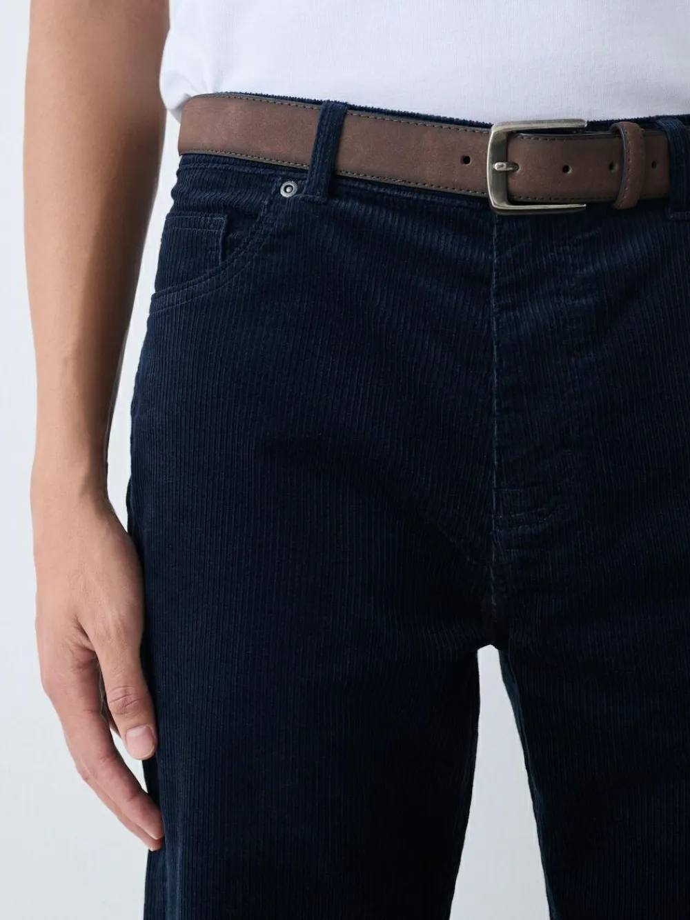 Next Straight Fit Belted Corduroy Trousers^ Pants & Chinos