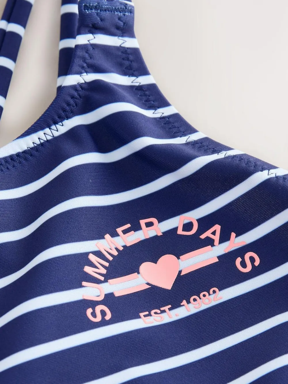 Next Navy Stripe Double Strap Swimsuit (3-16yrs)^ Swimwear|Swimwear