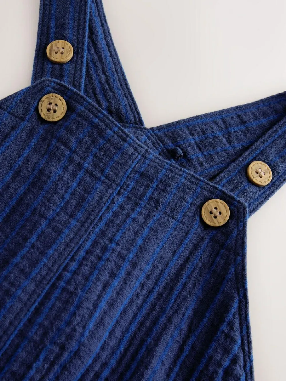 Sale Next Soft Textured 100% Cotton Dungarees (3mths-7yrs) Navy Stripe