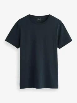 Next Navy/ Teal/ White/ Black/ Green/ Burgundy Regular Fit Essential Cotton T-Shirts 6 Pack^ Nightwear|Tops & T-Shirts