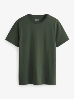 Next Navy/ Teal/ White/ Black/ Green/ Burgundy Regular Fit Essential Cotton T-Shirts 6 Pack^ Nightwear|Tops & T-Shirts