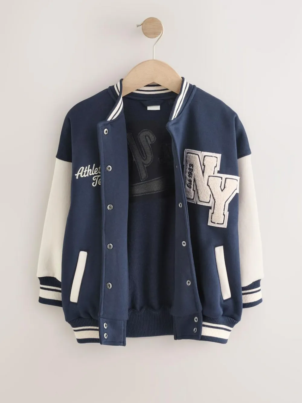 Clearance Next Navy Varsity Embroidered Jacket (3-16yrs)