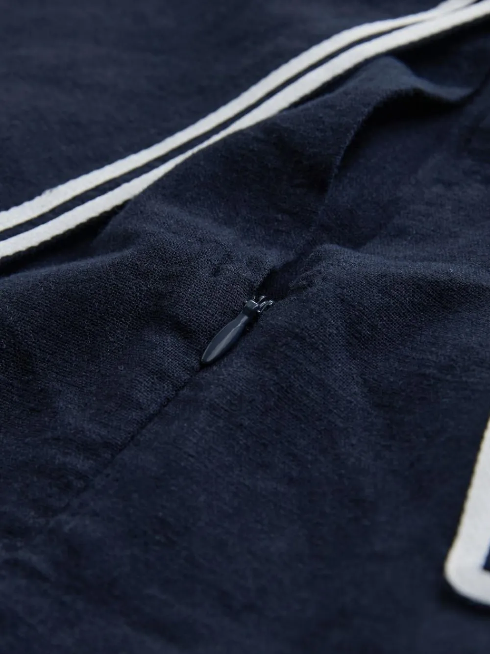 Next Navy with Ecru Tipping Sailor Collar Mini Dress with Linen^Women Dresses