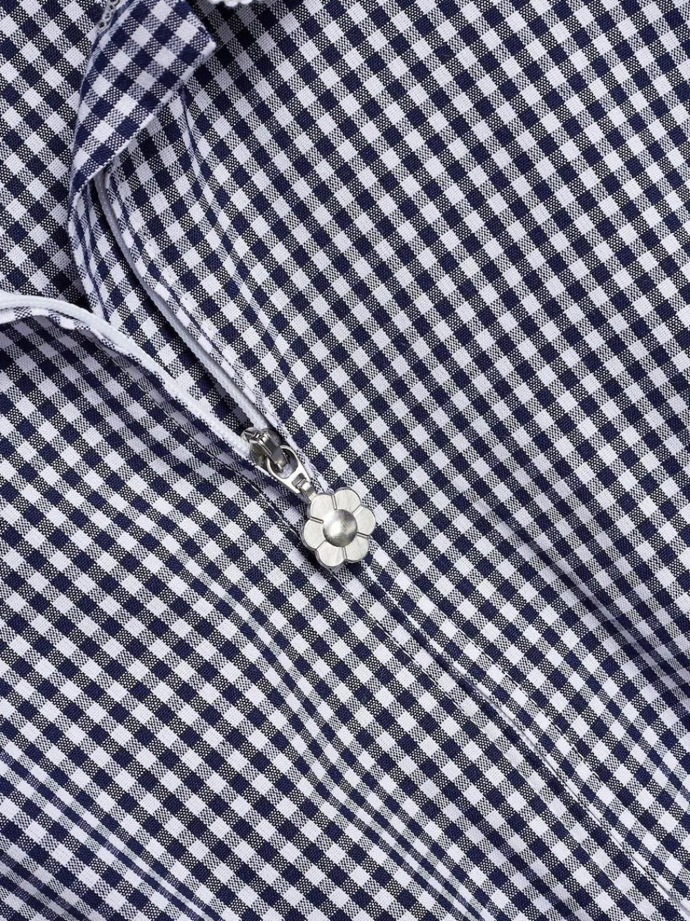 Sale Next Zip Front Cotton Rich Gingham School Playsuit (3-14yrs) Navy