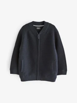 Next Navy Zip Through Cardigan (3mths-7yrs)^BOY Baby Winter Clothing|Cosy Club