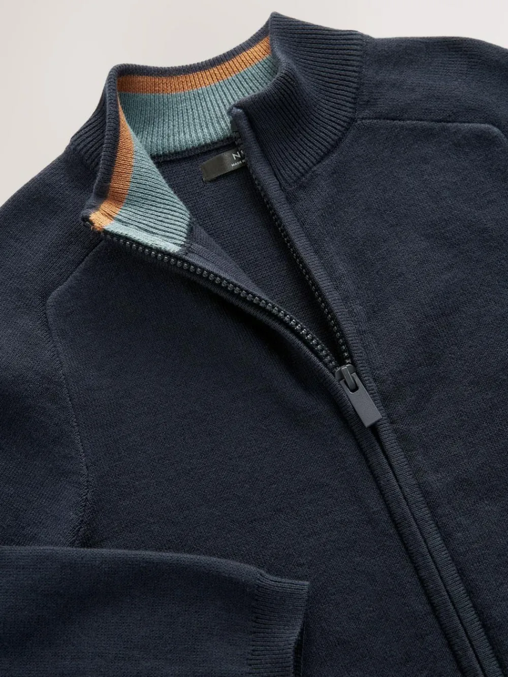 Next Navy Zip Through Knitted Cardigan (3-16yrs)^BOY Knitwear & Sweaters|Knitwear