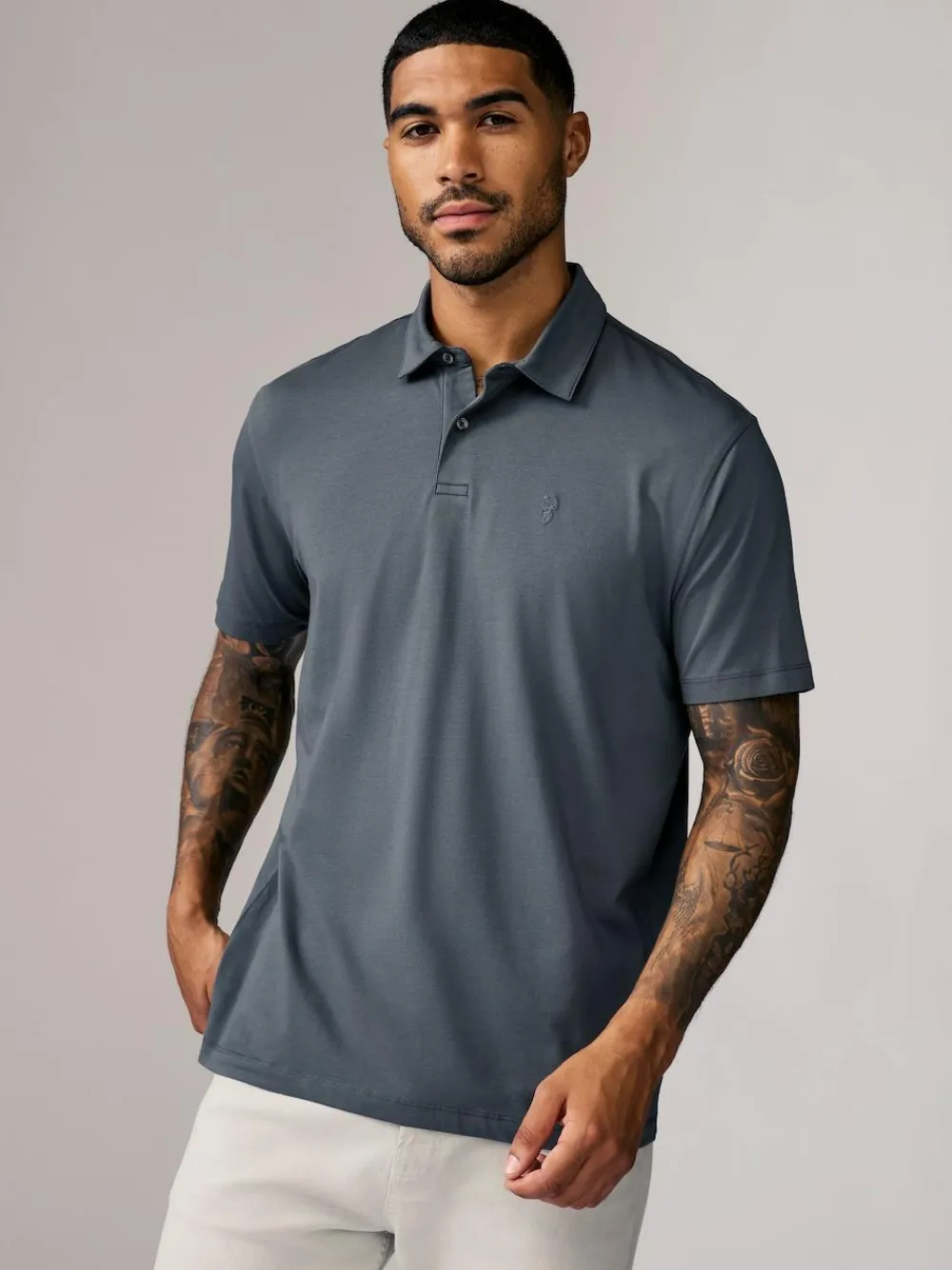 Next Navy/Brown/Grey/White/Sage Green Regular Fit Short Sleeve Jersey Polo Shirts 5 Pack^ Tops & T-Shirts