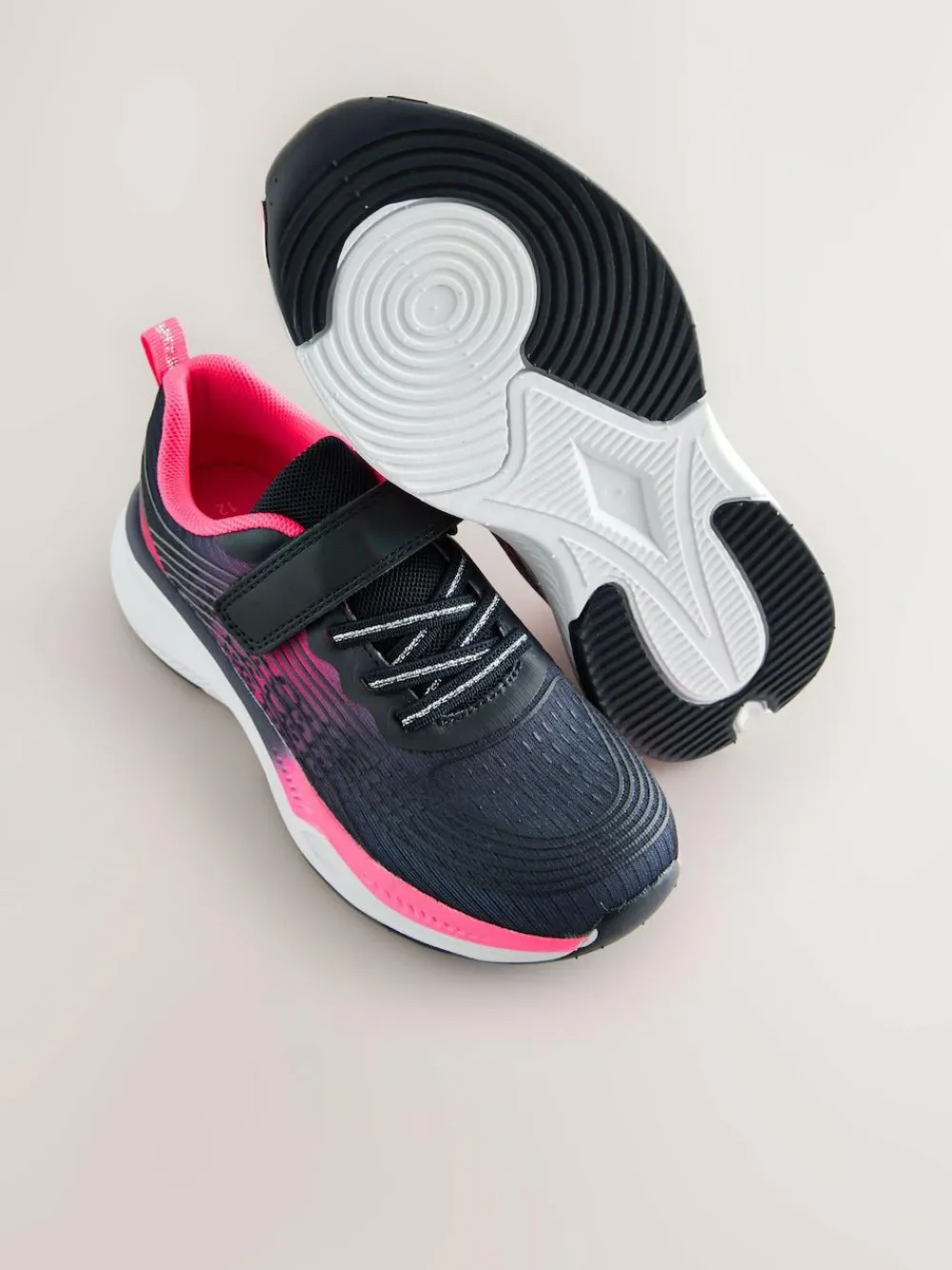 Discount Next Elastic Lace-Up Trainers Navy/Pink