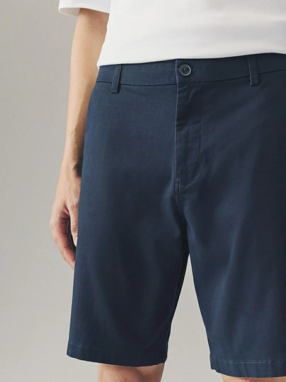 Clearance Next Loose Fit Stretch Chino Shorts 2 Pack Navy/Stone