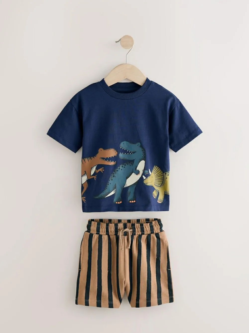 Next Short Sleeve T-Shirt & Shorts Set 2 Pack (3mths-7yrs) (3mths-7yrs)^BOY Shorts|Shorts