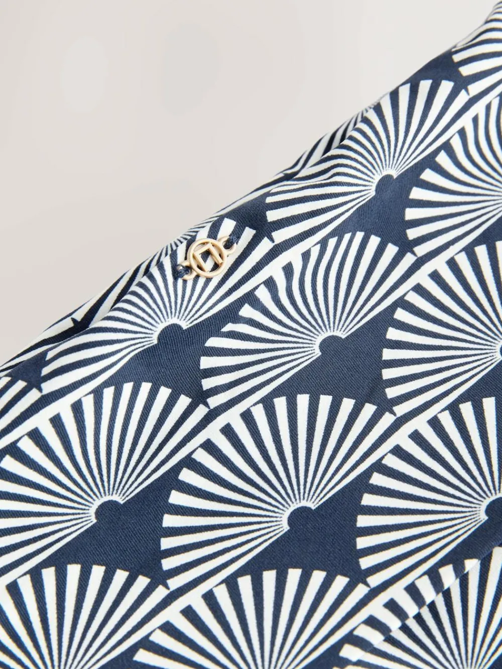 Next Navy/White Fan Roll Top Bikini Bottoms^Women Swimwear