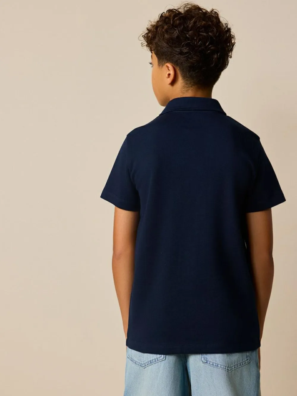 Clearance Next Navy/White Vertical Stripe Short Sleeve Jersey Shirt (3-16yrs)