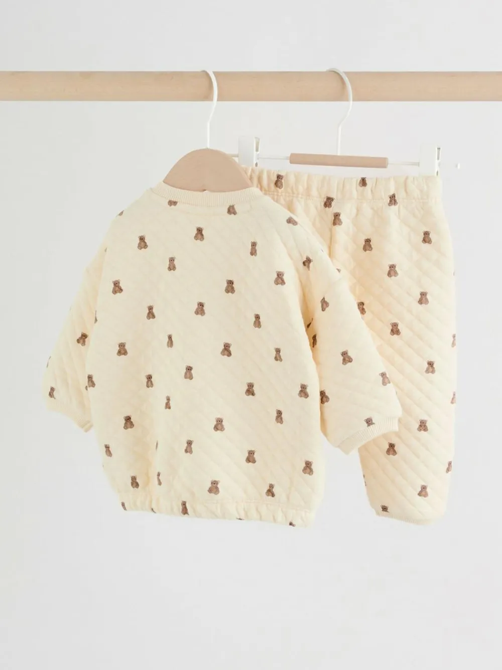 Best Next Neutral Bear Baby Quilted Sweat and Joggers Set (0mths-2yrs)