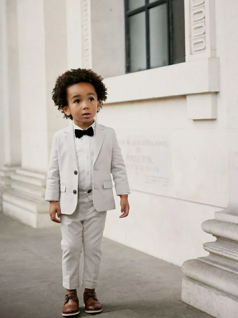 Hot Next Blazer Shirt Trousers and Bow Tie Set (3mths-9yrs) Neutral