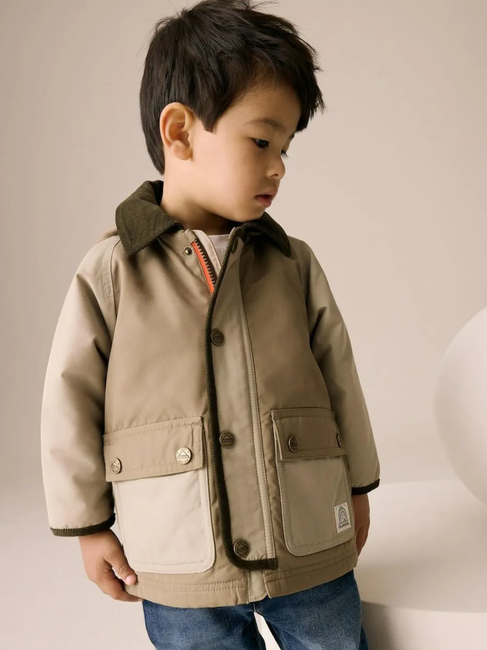 Next Hooded Cord Collar Shower Resistant Coat (3mths-7yrs)^BOY Baby Winter Clothing|Coats, Jackets & Pramsuits