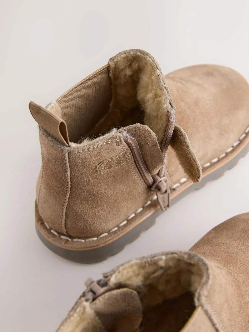 Outlet Next Neutral Brown Standard Fit (F) Suede Chelsea Boots