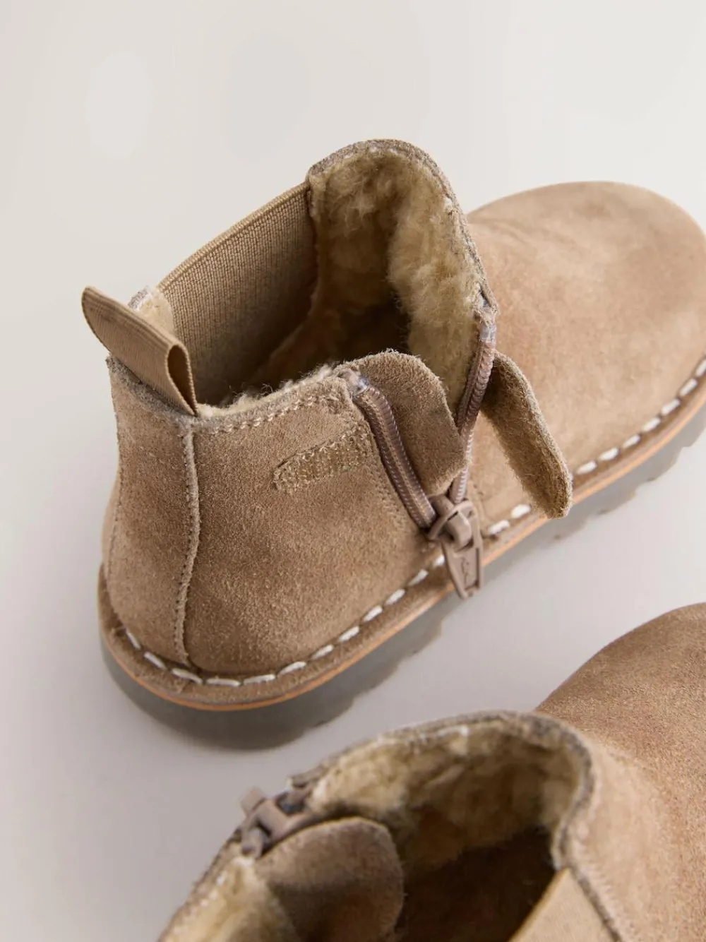 Sale Next Neutral Brown Wide Fit (G) Suede Chelsea Boots