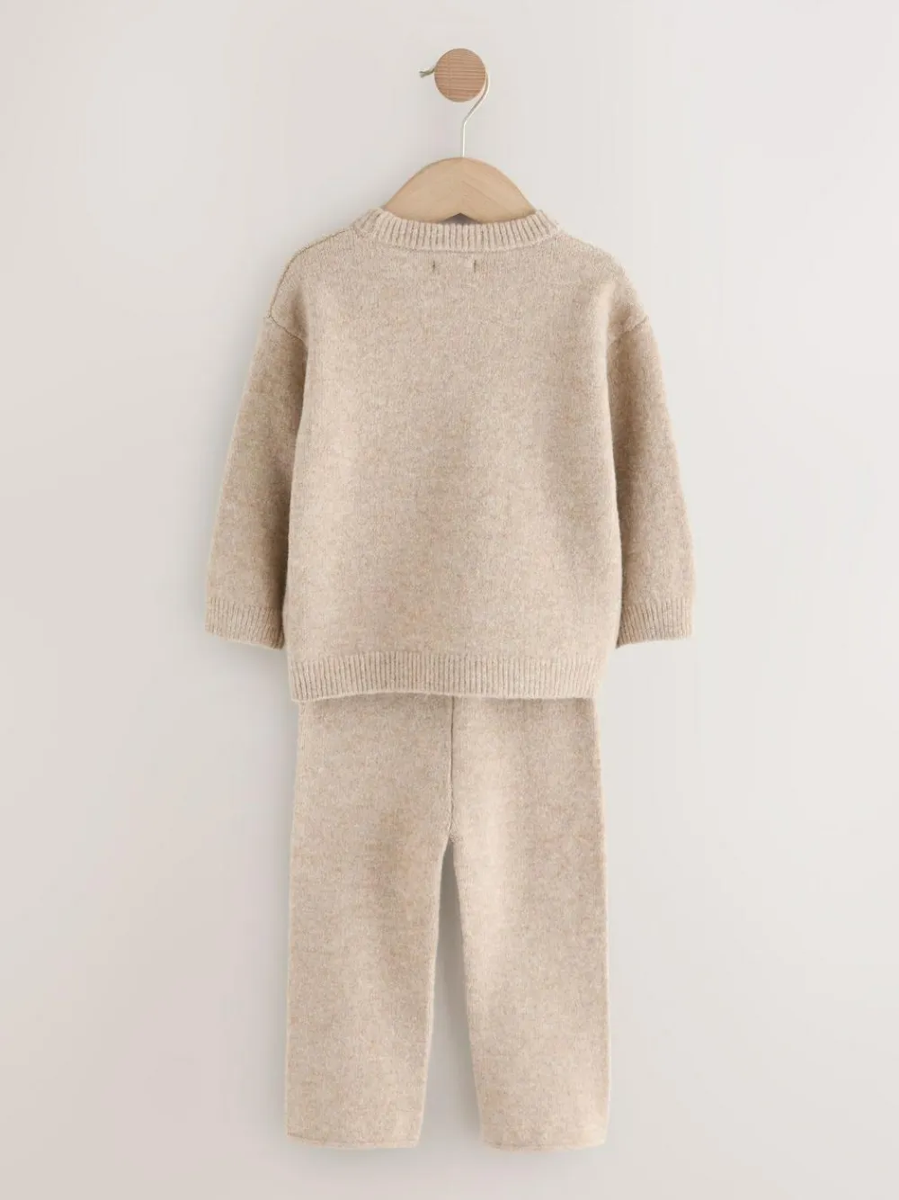 Outlet Next Knitted NYC Varsity Jumper and Joggers Set (3mths-7yrs) Neutral