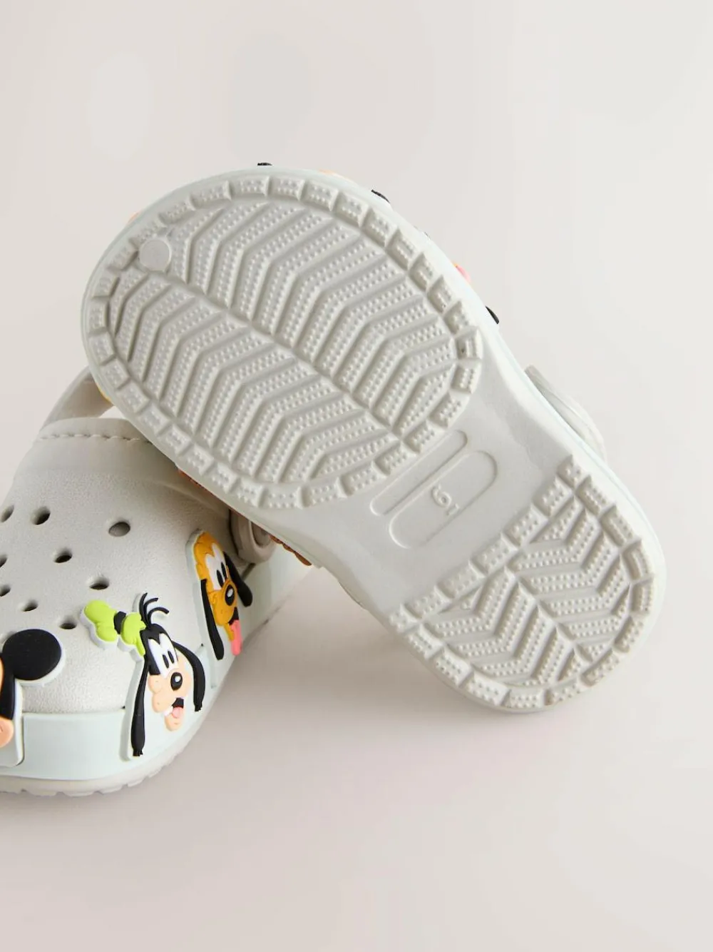 Clearance Next Neutral Mickey Warm Lined Slippers Clogs
