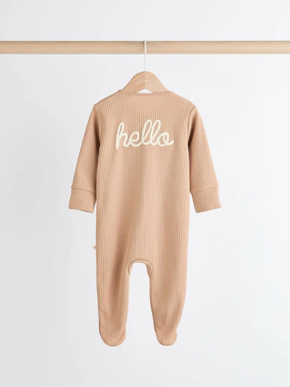 Discount Next Neutral Milk Club Baby Two Way Zip 100% Cotton Sleepsuits 3 Pack (0mths-2yrs)