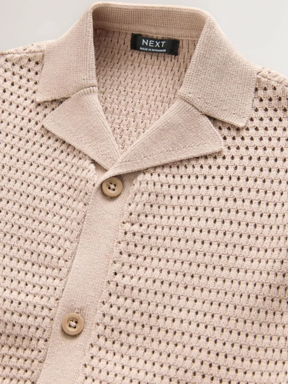 Next Textured Revere Collar Short Sleeve Knitted Polo Shirt (3mths-7yrs)^BOY Knitwear|Knitwear