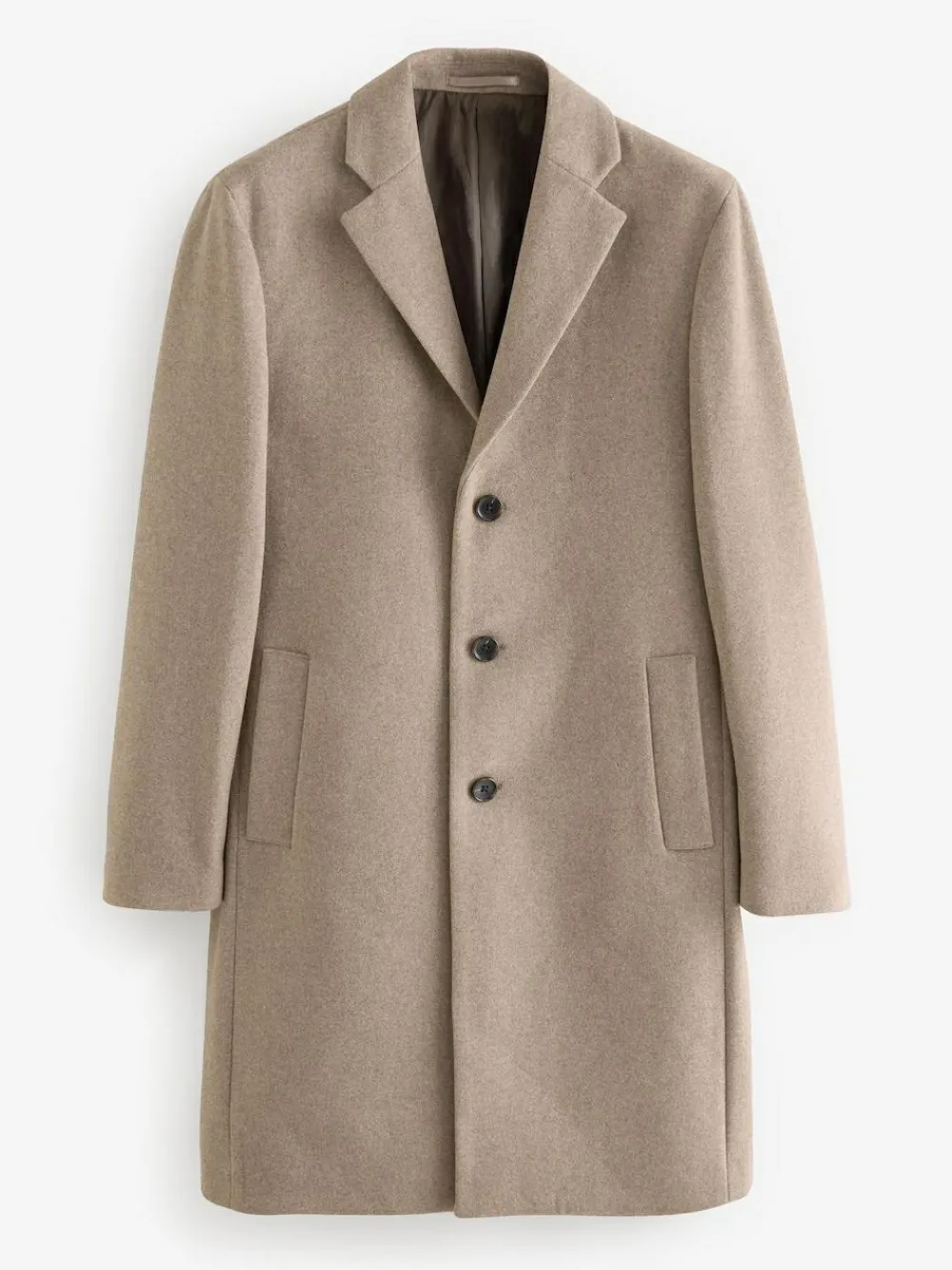 Hot Next Regular Fit Epsom Overcoat with Wool Neutral