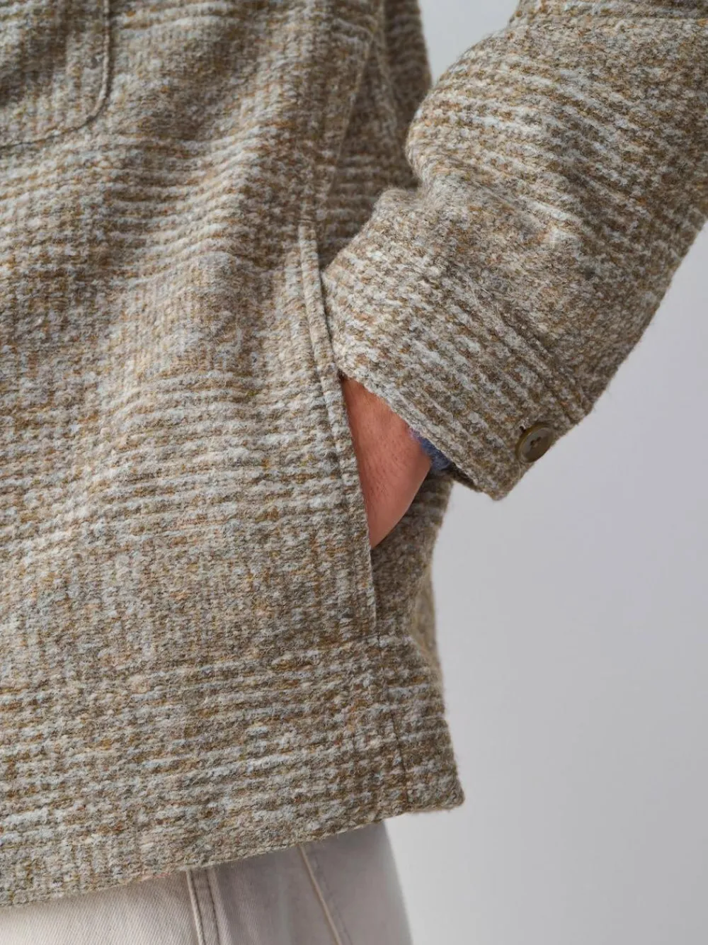 New Next Neutral Smart Check Jacket with Wool