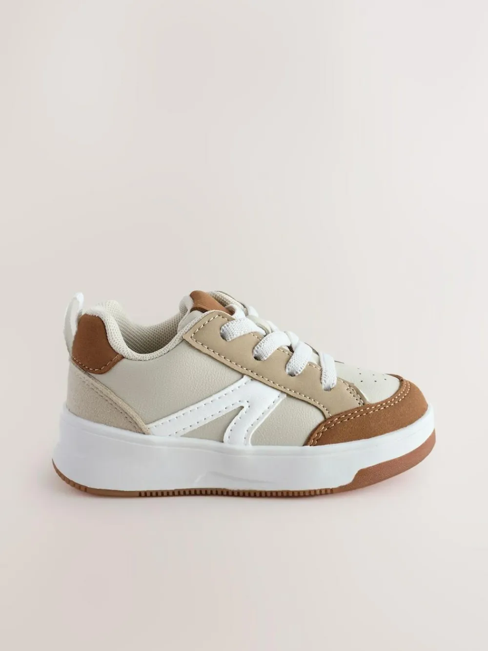 Clearance Next Standard Fit (F) Elastic Lace Trainers Neutral
