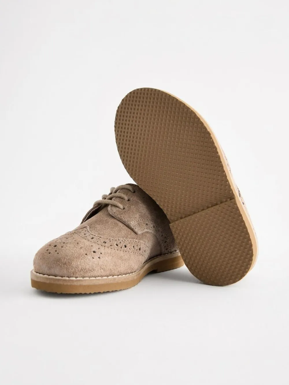 Discount Next Standard Fit (F) Smart Leather Brogue Shoes Neutral