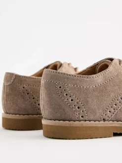 Discount Next Standard Fit (F) Smart Leather Brogue Shoes Neutral