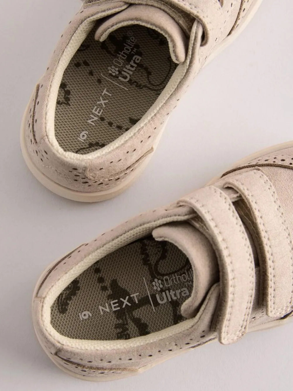 Hot Next Standard Fit (F) Touch Fastening Brogue Shoes Neutral